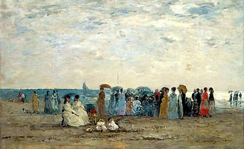 Baigneurs sur la plage de Trouville, , Eugène Louis Boudin