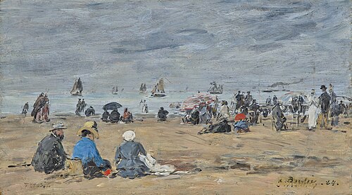 Trouville, scène de plage, , Eugène Louis Boudin