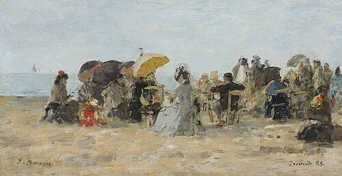 Trouville, scène de plage, , Eugène Louis Boudin