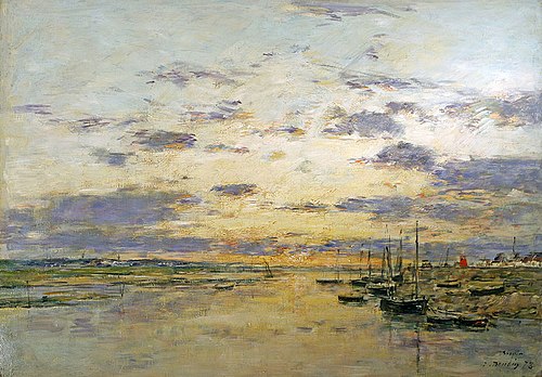 Sunset at Etaples, 1876, Eugène Louis Boudin