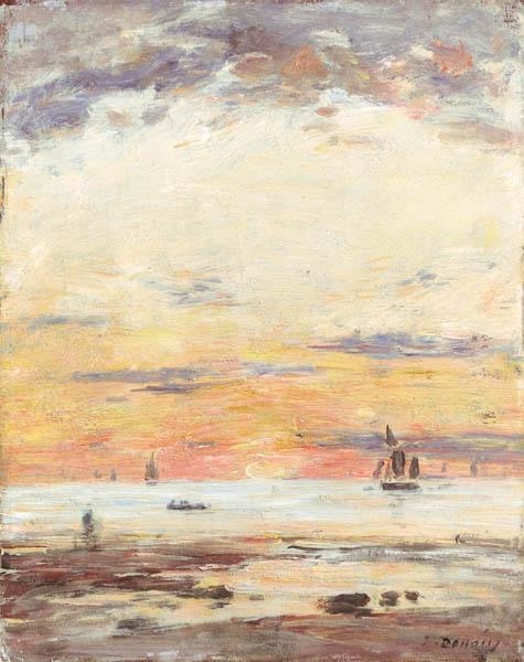Ebb on sunset., 1880, Eugène Louis Boudin