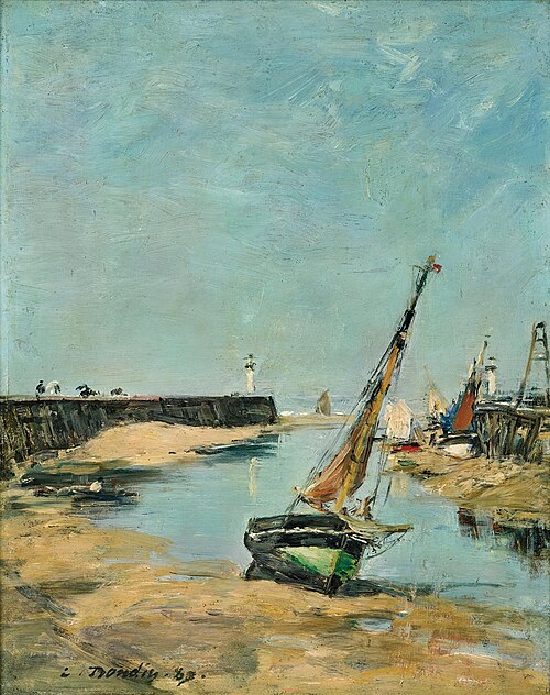 Trouville. Les jetées marée basse, , Eugène Louis Boudin
