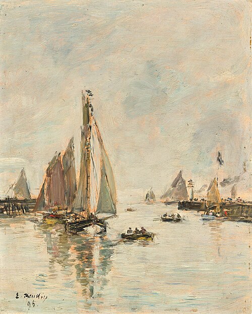 Trouville. Rentrée des barques de pêche, , Eugène Louis Boudin