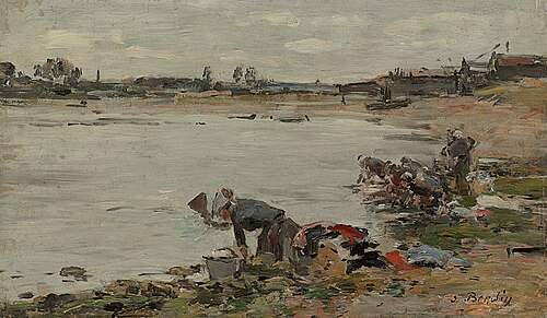 Laveuses au bord de la Touques, , Eugène Louis Boudin