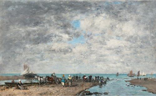Trouville, marée basse, , Eugène Louis Boudin