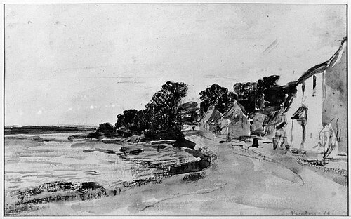 Village and Landscape, 1876, Eugène Louis Boudin