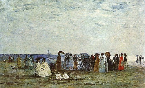 Bathers on the Beach at Trouville, 1869, Eugène Louis Boudin