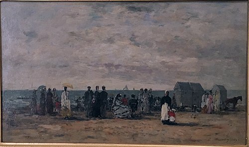 La Plage de Trouville, 1869, Eugène Boudin