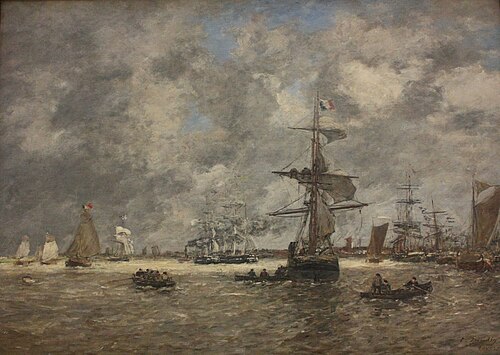 harbour of Antwerpen, 1876, Eugène Louis Boudin