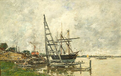 Harbor at Lormont, 1875, Eugène Louis Boudin