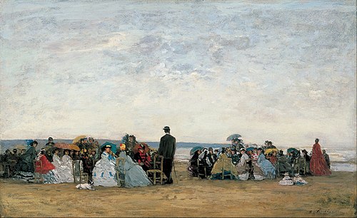 The Beach near Trouville, 1865, Eugène Boudin