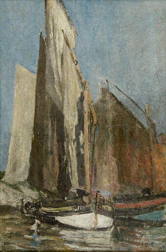 Barques de pêche (étude), 1860, Eugène Boudin