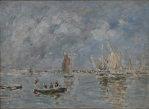 Barques et Estacade, 1894, Eugène Boudin