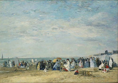 La plage de Trouville, 1867, Eugène Boudin