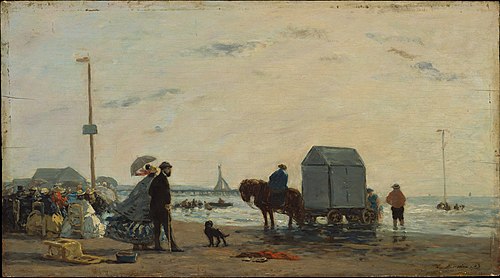 On the Beach at Trouville, 1863, Eugène Louis Boudin