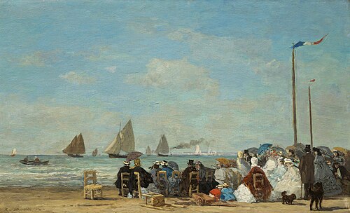 Beach Scene at Trouville, 1863, Eugène Louis Boudin