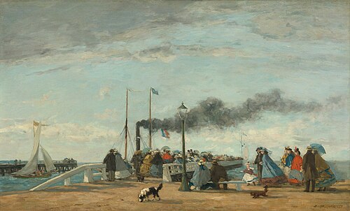 Jetty and Wharf at Trouville, 1863, Eugène Louis Boudin