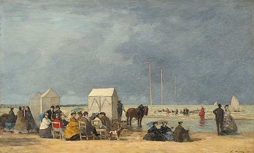 Bathing Time at Deauville, 1865, Eugène Louis Boudin