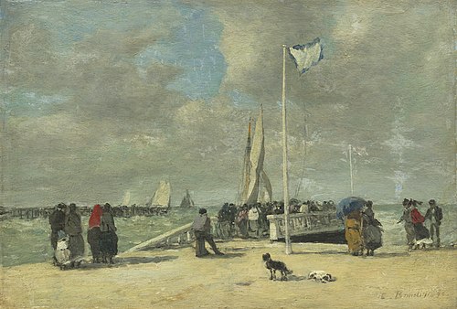 On the Jetty, 1869, Eugène Louis Boudin