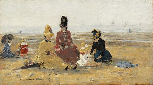 On the Beach, Trouville, 1887, Eugène Louis Boudin