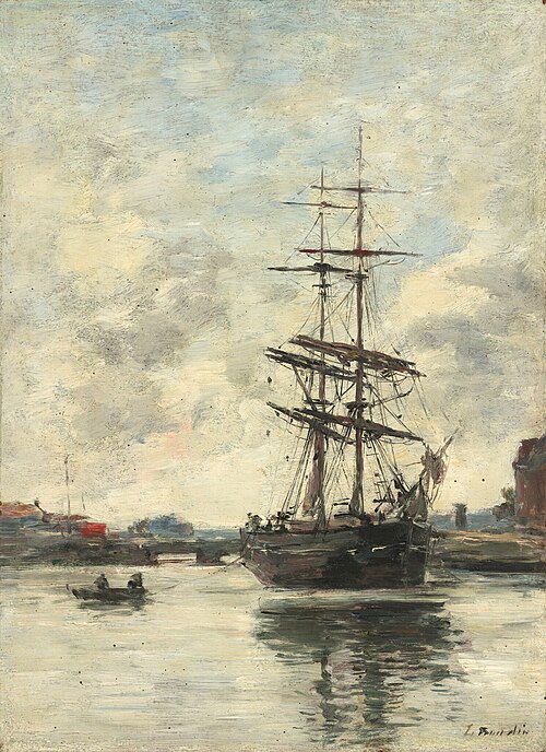 Ship on the Touques, 1891, Eugène Louis Boudin