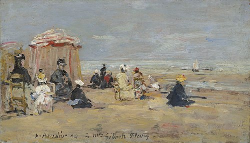 On the Beach, 1894, Eugène Louis Boudin