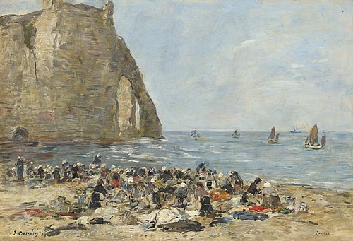 Washerwomen on the Beach of Etretat, 1894, Eugène Louis Boudin