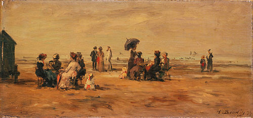 The Beach at Trouville, 1879, Eugène Louis Boudin