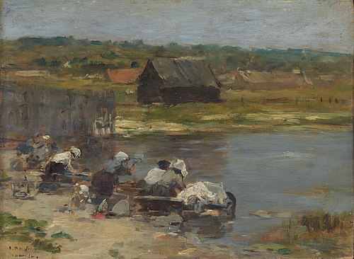Washerwomen at the Edge of the Pond, 1880, Eugène Louis Boudin