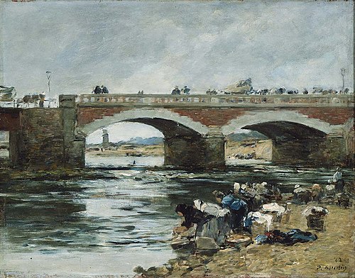 Washerwomen near a Bridge, 1883, Eugène Louis Boudin
