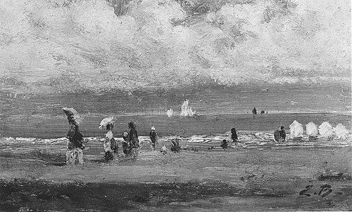 Beach Scene with Figures, , Eugène Louis Boudin