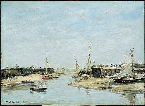 Trouville Les Jetees a Maree Basse, 1885, Eugène Louis Boudin