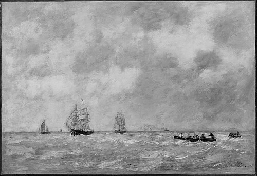 Seascape, River Pilots, , Eugène Louis Boudin