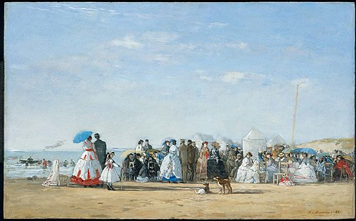 Fashionable Figures on the Beach, 1865, Eugène Louis Boudin