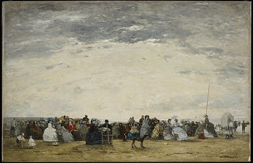 Vacationers on the Beach at Trouville, 1864, Eugène Louis Boudin