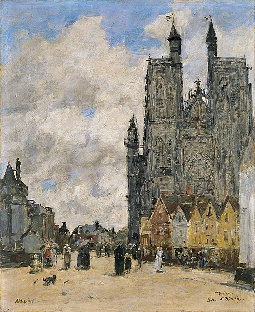 The Square of the Church of Saint Vulfran in Abbeville, 1884, Eugène Boudin