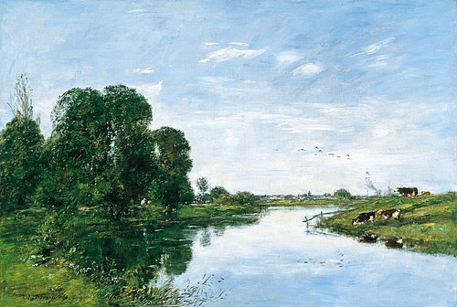 The River Touques at Saint-Arnoult, 1895, Eugène Louis Boudin