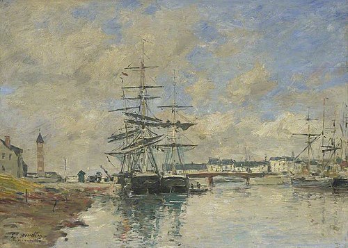 Deauville Harbour, 1889, Eugène Louis Boudin
