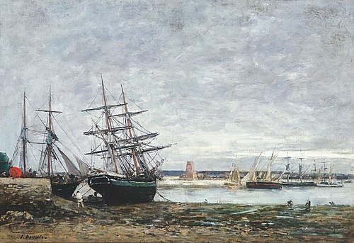 Camaret, marée basse dans la rade, 1871, Eugène Boudin