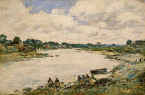 Washerwomen on the Banks of the Touques, 1894, Eugène Louis Boudin