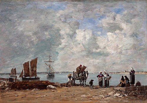 Fishermen's Wives at the Seaside, 1872, Eugène Boudin