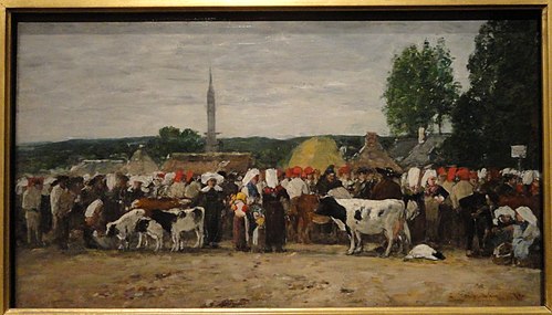 Fair in Brittany, 1874, Eugène Louis Boudin