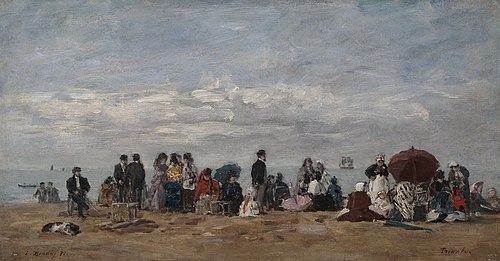 The Beach at Trouville, 1871, Eugène Louis Boudin