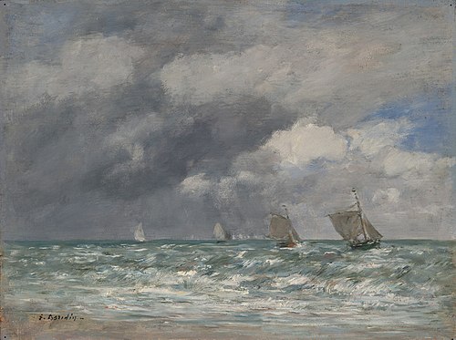 Sailboats near Trouville, 1884, Eugène Louis Boudin
