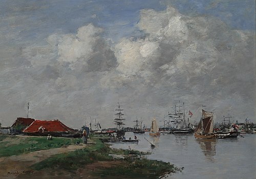 The Escaut River in Antwerp, 1872, Eugène Louis Boudin