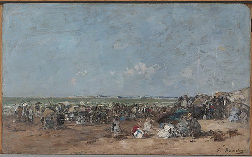 Beach Scene in Trouville, 1874, Eugène Louis Boudin