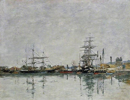 The dock at Le Havre, 1887, Eugène Louis Boudin