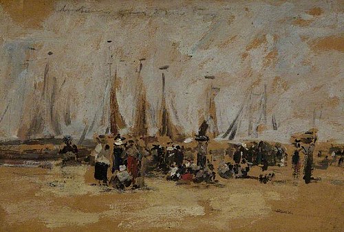 Beach Scene, possibly Harfleur, 1891, Eugène Louis Boudin