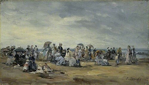 The Beach at Trouville, 1873, Eugène Louis Boudin