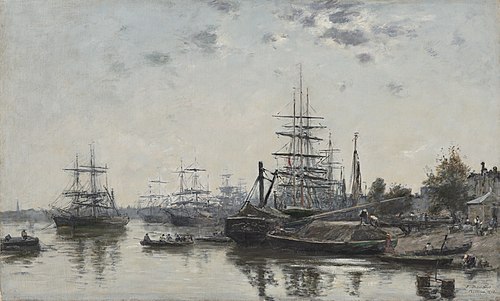 View of Bordeaux, from the Quai des Chartrons, 1874, Eugène Louis Boudin